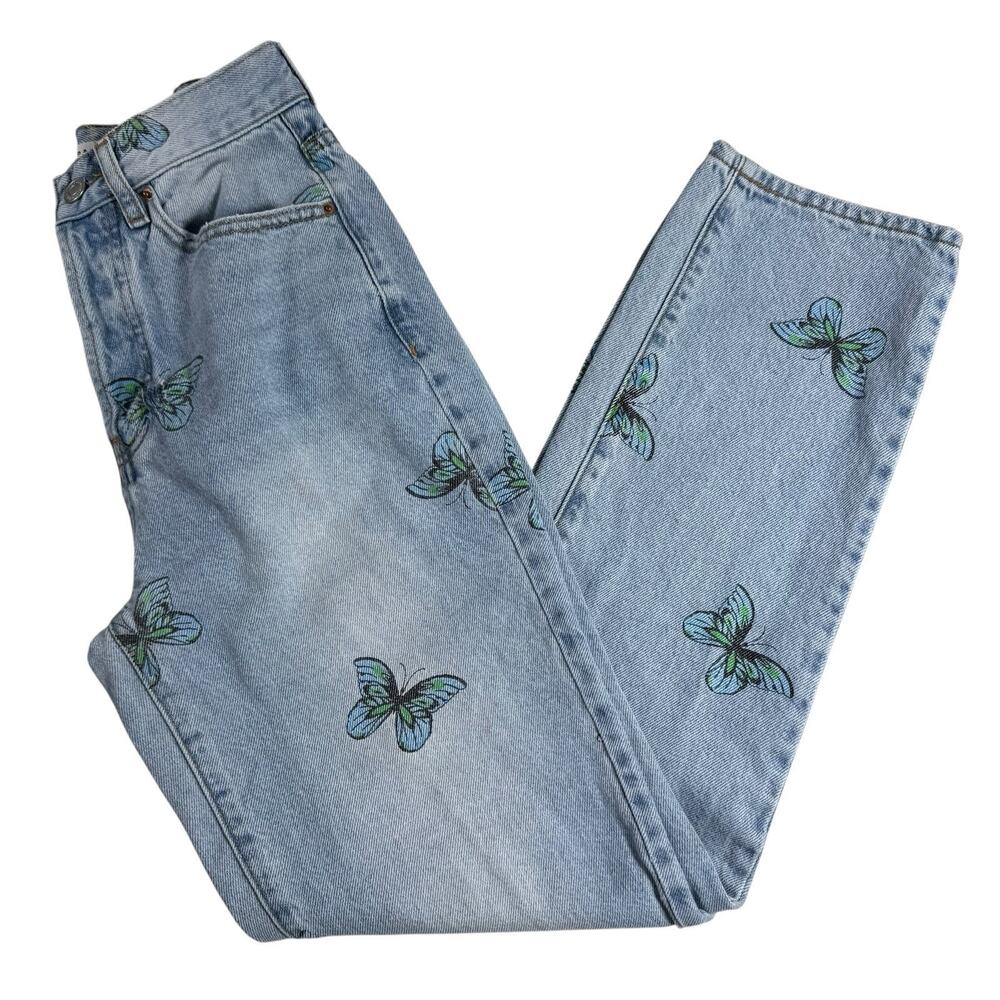 PACSUN Butterfly Dad Jeans Women's Size 25 Y2K Cottage Core EUC